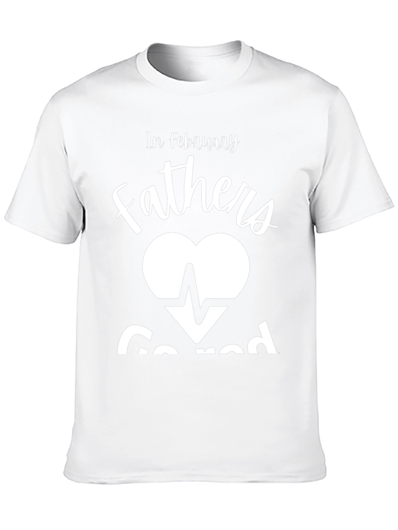 February Fathers Heartbeat T-Shirt - Black