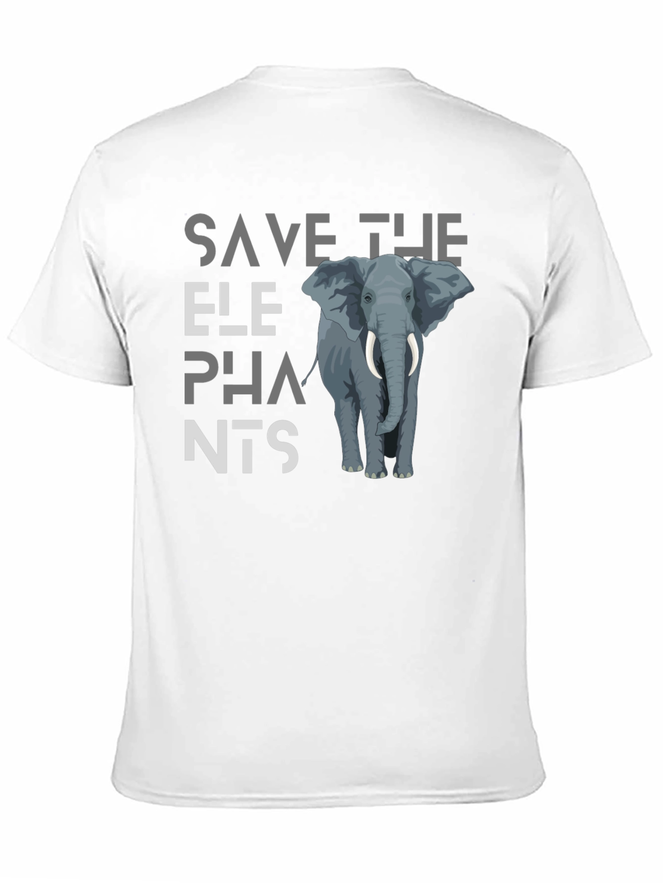 Save The Elephants Graphic Tee - Black Cotton T-Shirt