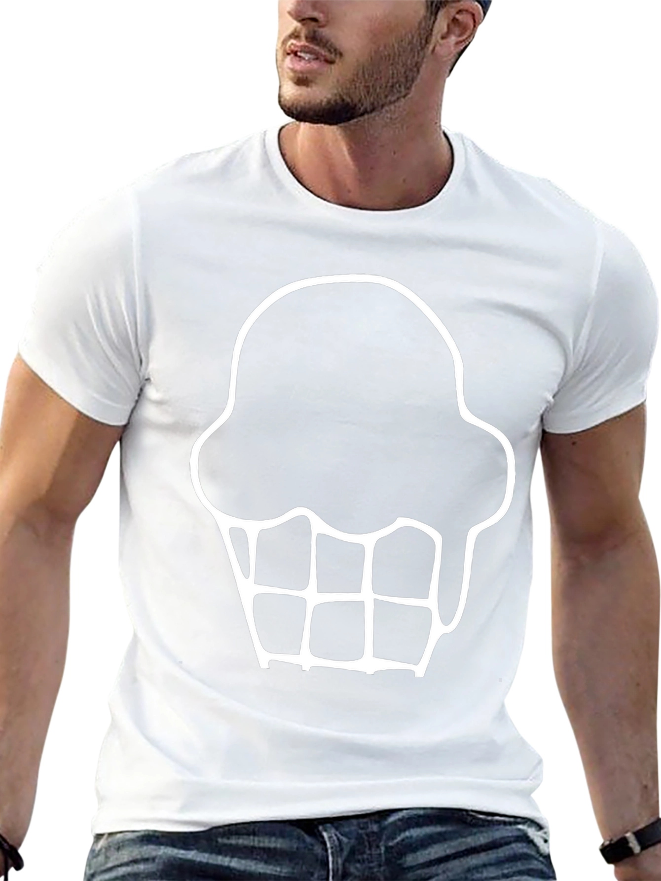 Ice Cream Cone Graphic Tee - Black Cotton T-Shirt