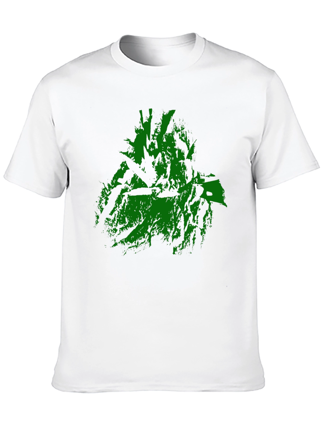 Green Abstract Graphic Print Black T-Shirt