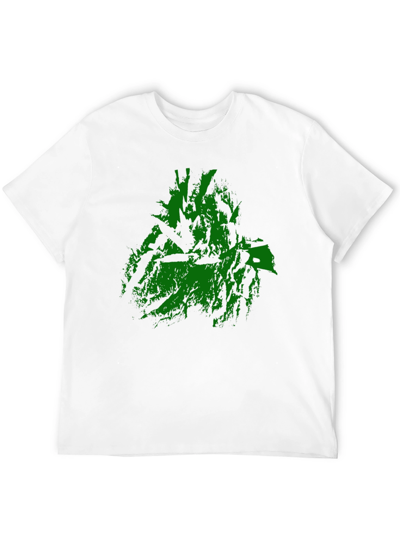 Green Abstract Graphic Print Black T-Shirt