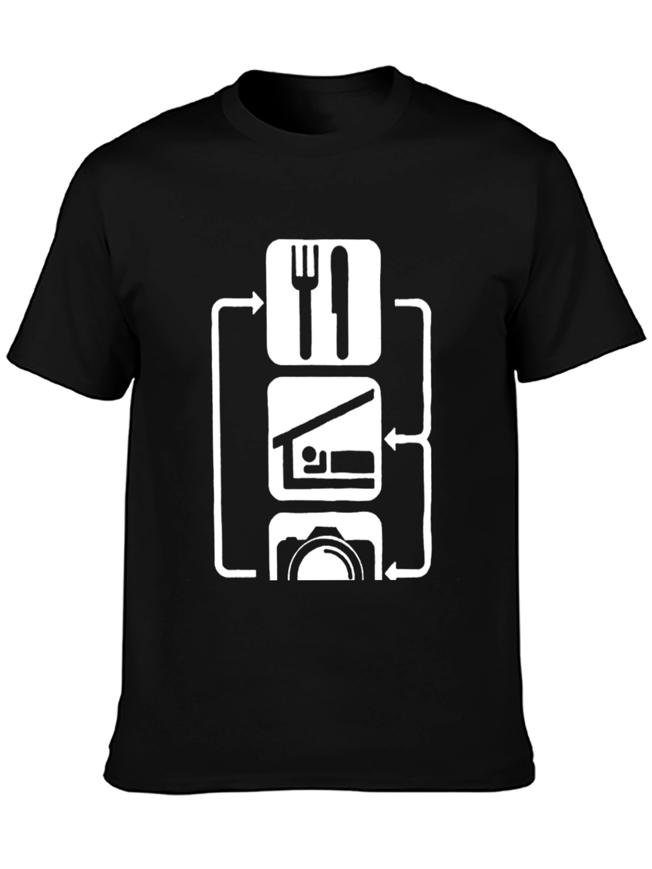 Eat Sleep Photography T-Shirt Black Cotton Blend
