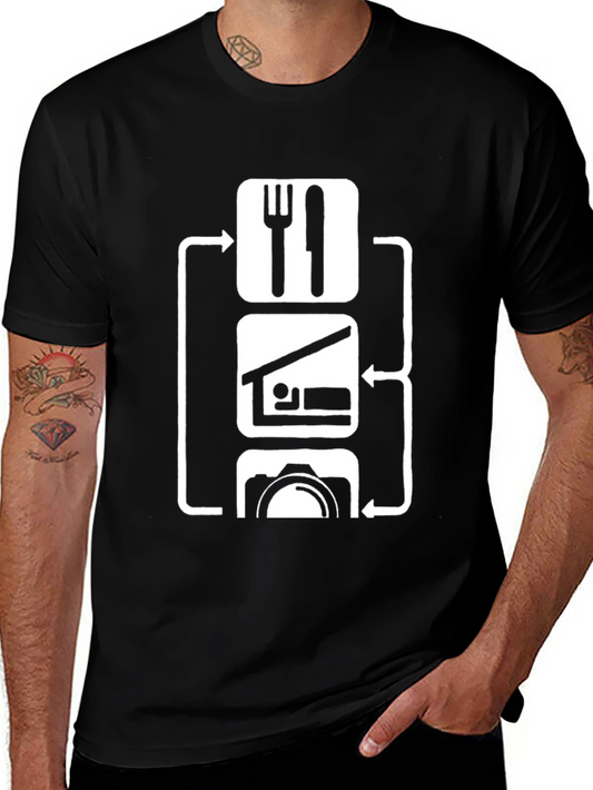 Eat Sleep Photography T-Shirt Black Cotton Blend