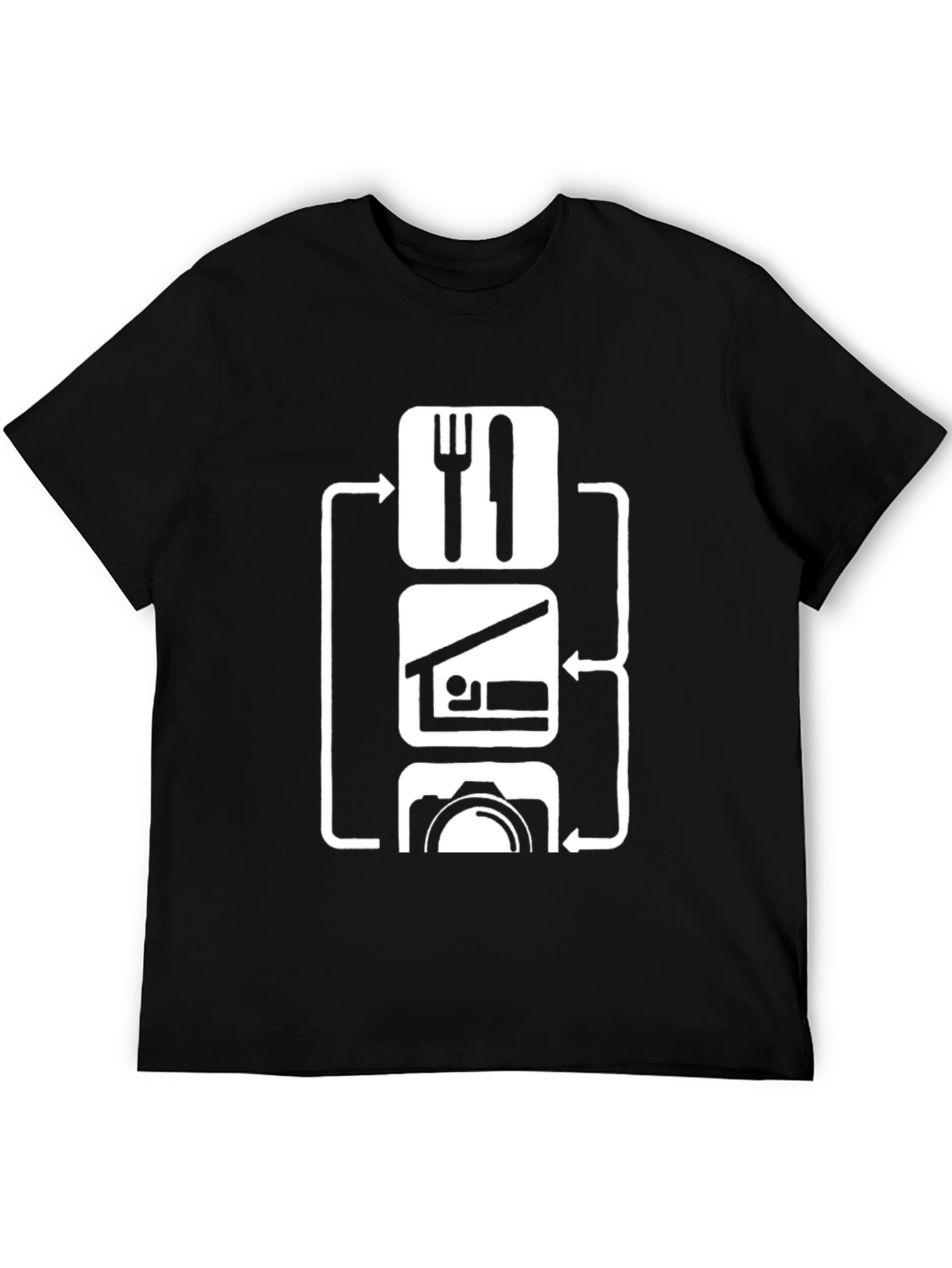 Eat Sleep Photography T-Shirt Black Cotton Blend