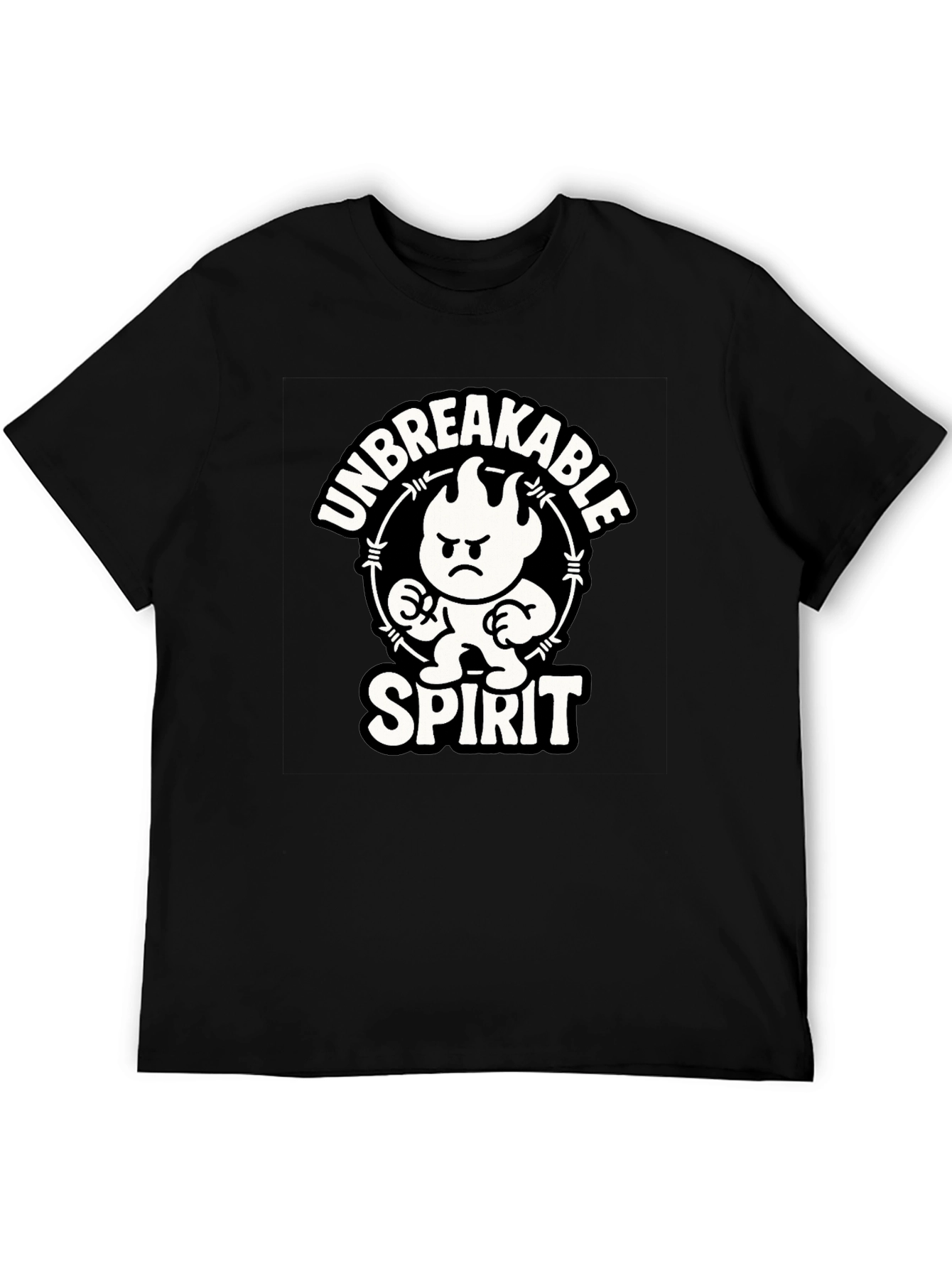 Unbreakable Spirit Graphic Tee - Black Cotton Shirt