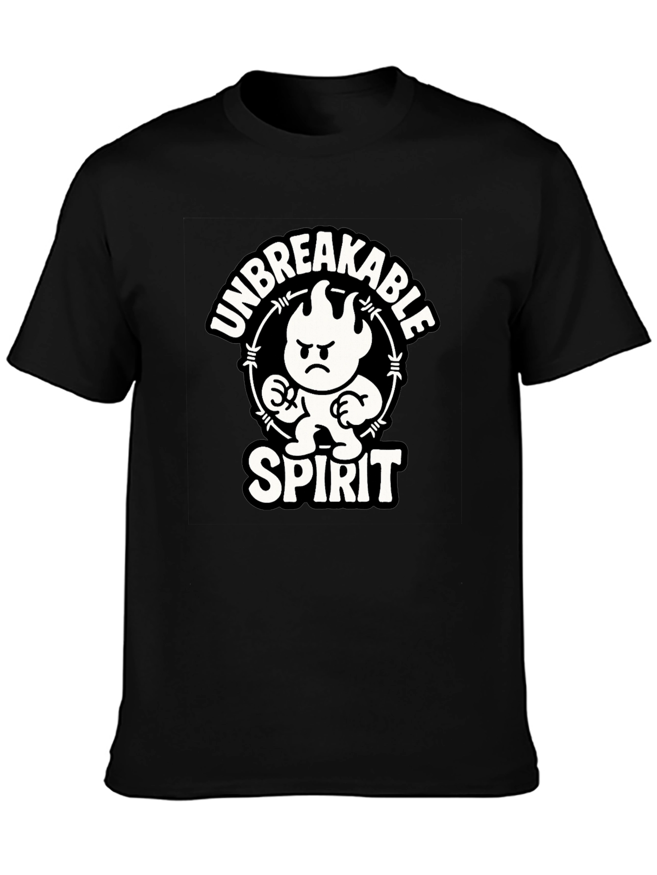 Unbreakable Spirit Graphic Tee - Black Cotton Shirt