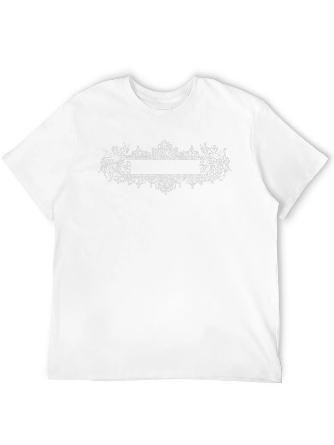 Black T-Shirt with Ornate Frame Design