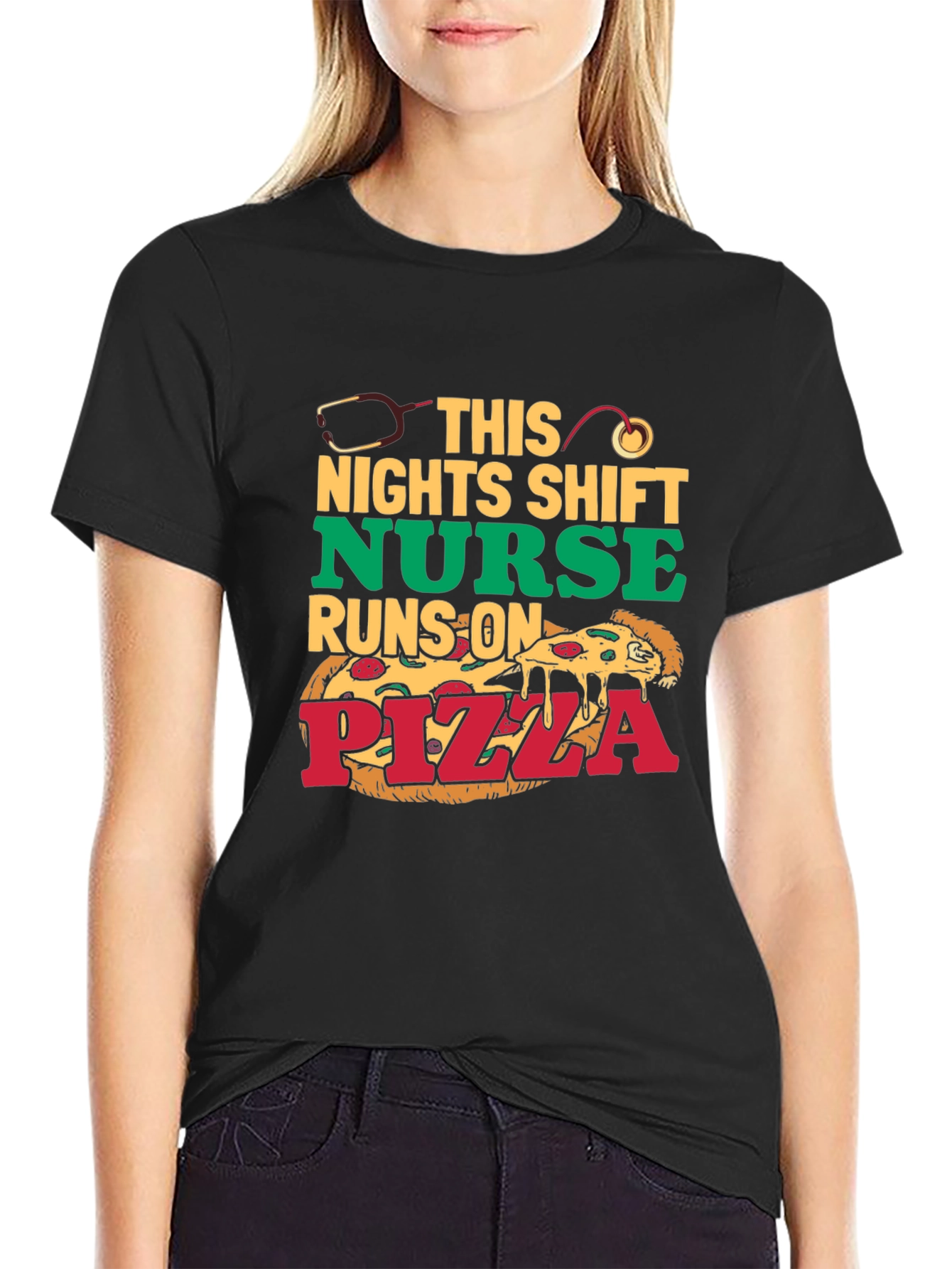 Nurse Pizza T-Shirt: Night Shift Humor
