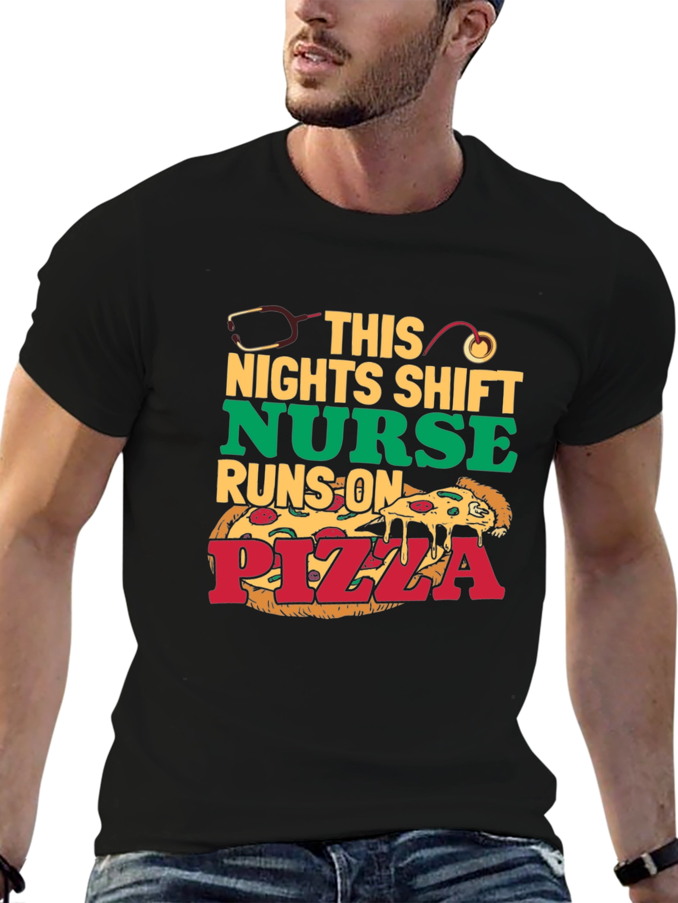Nurse Pizza T-Shirt: Night Shift Humor