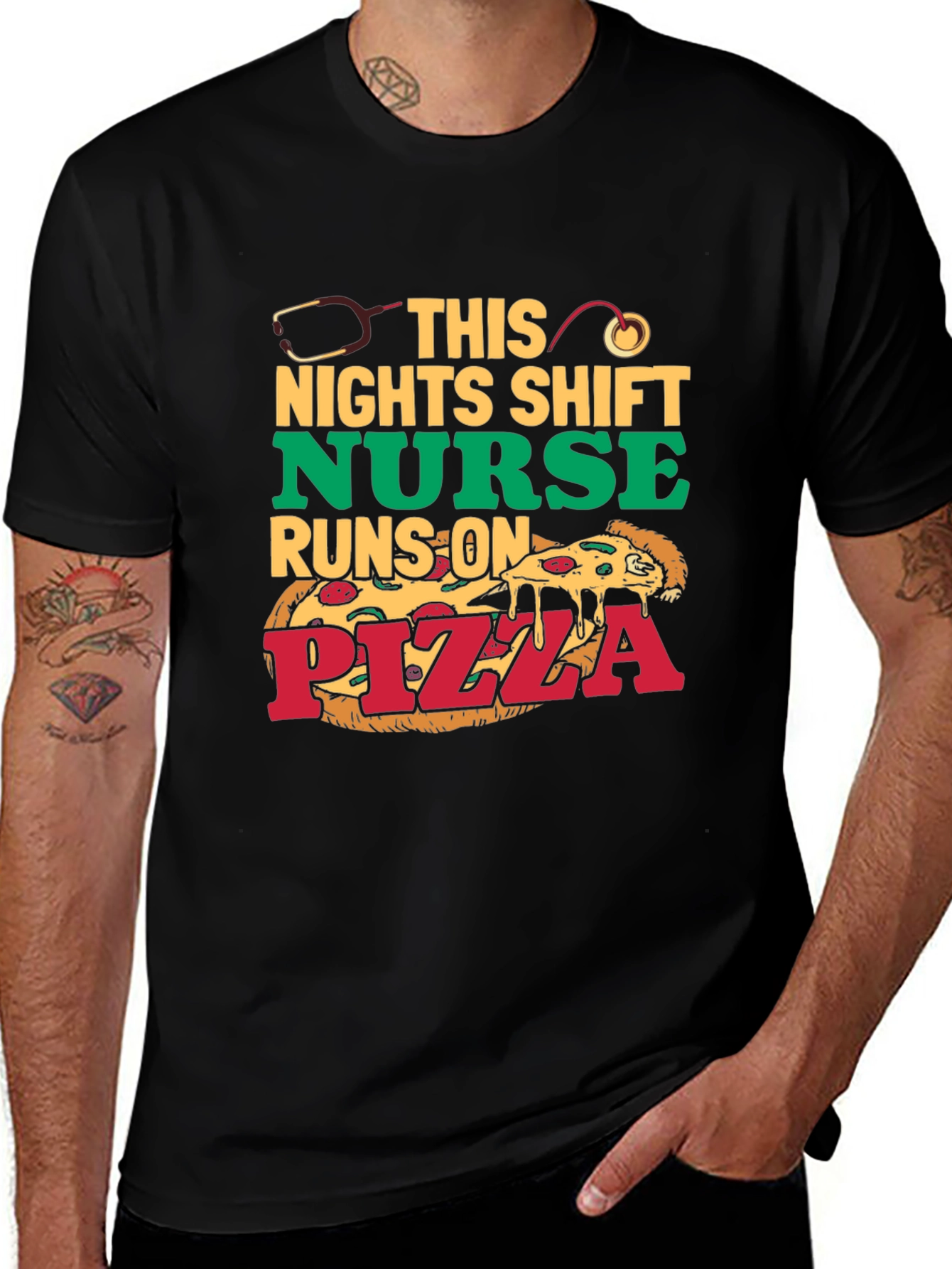 Nurse Pizza T-Shirt: Night Shift Humor