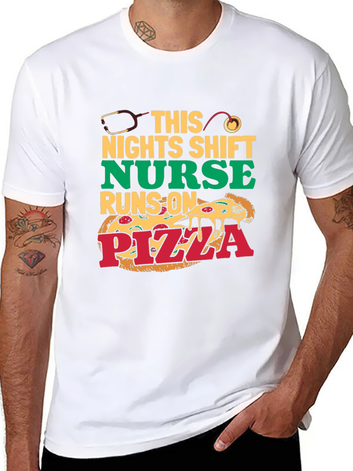 Nurse Pizza T-Shirt: Night Shift Humor