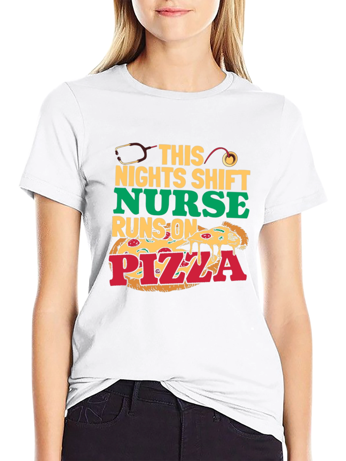 Nurse Pizza T-Shirt: Night Shift Humor