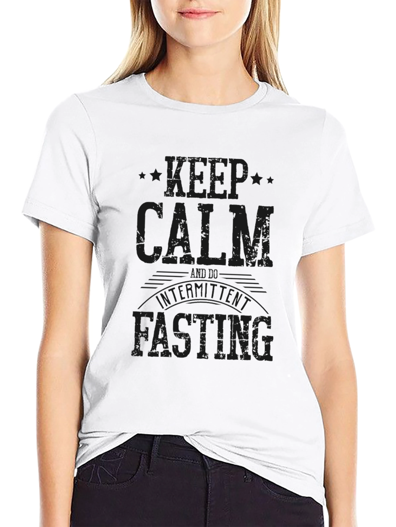 Keep Calm Intermittent Fasting Black T-Shirt