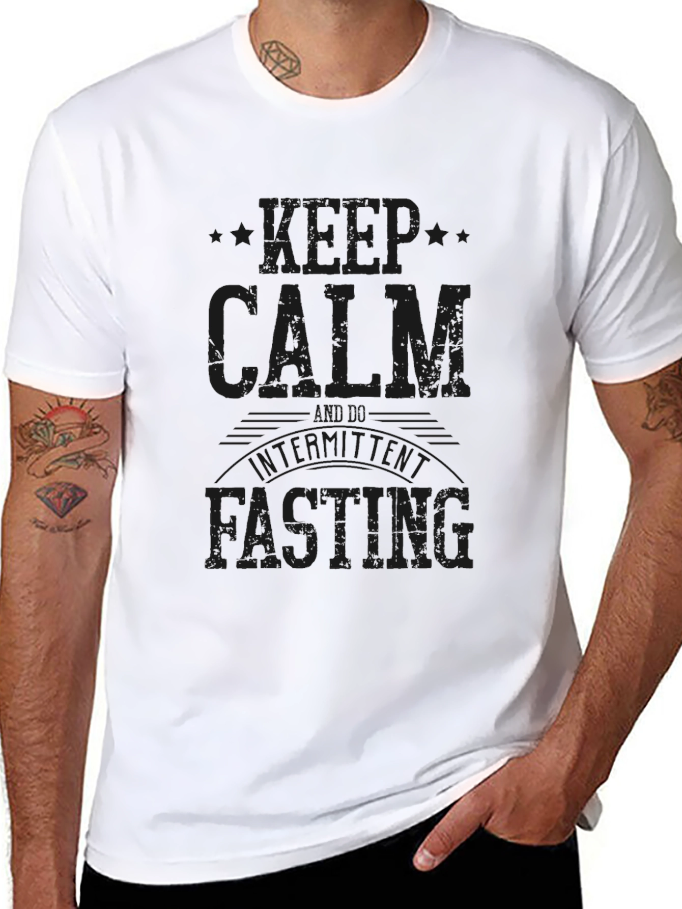 Keep Calm Intermittent Fasting Black T-Shirt