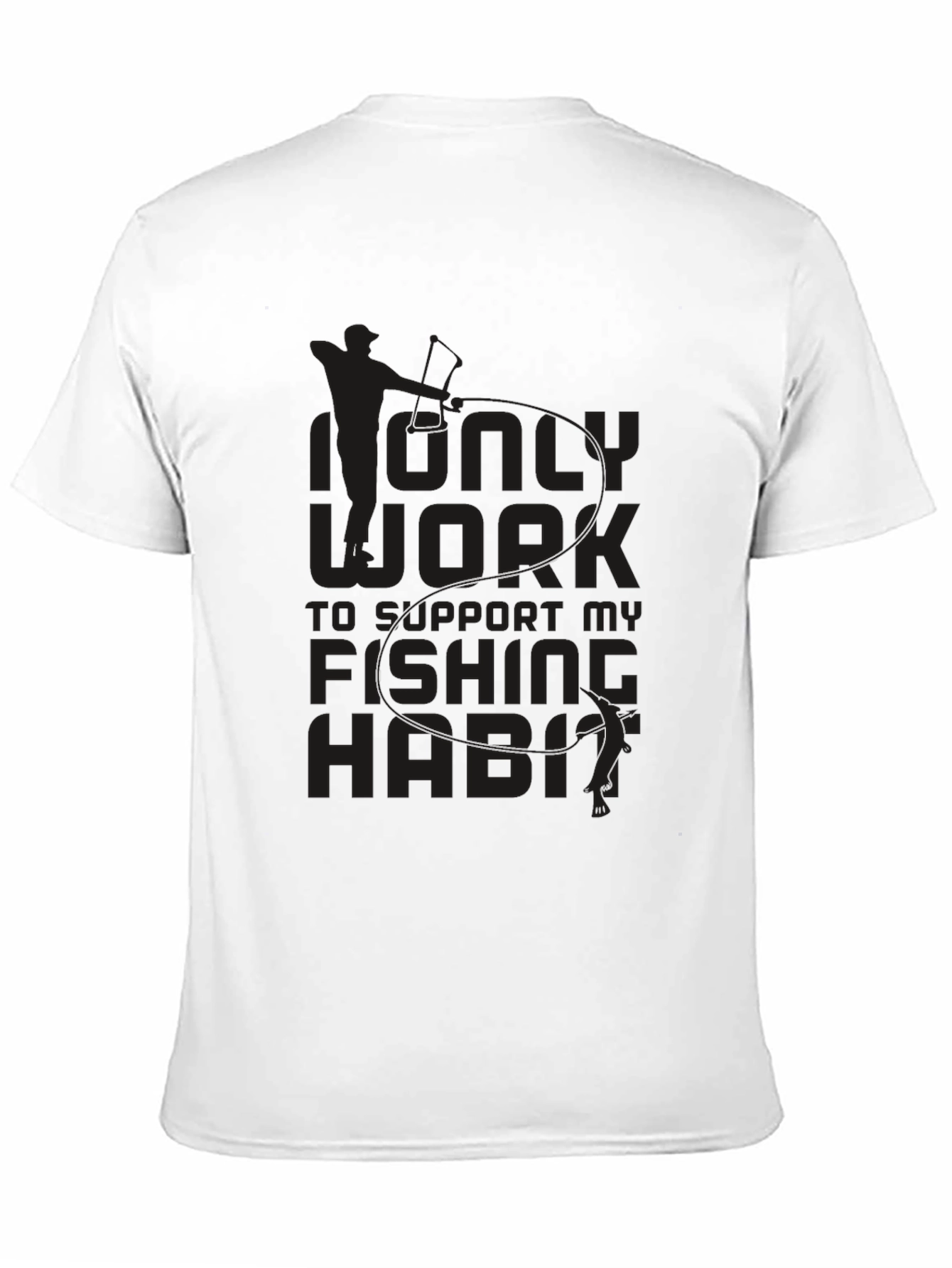 Fishing Habit T-Shirt - Black Crew Neck Tee