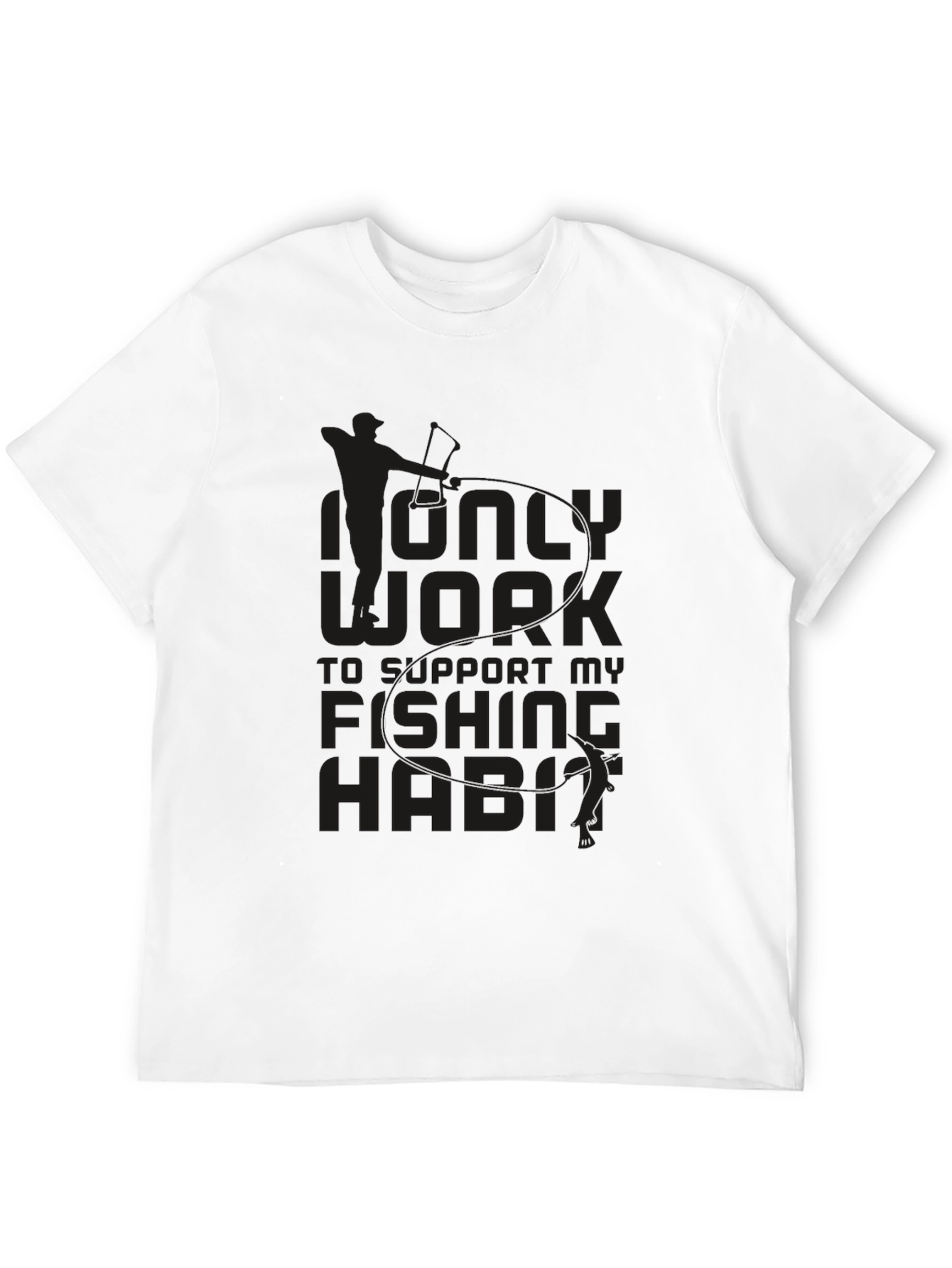 Fishing Habit T-Shirt - Black Crew Neck Tee