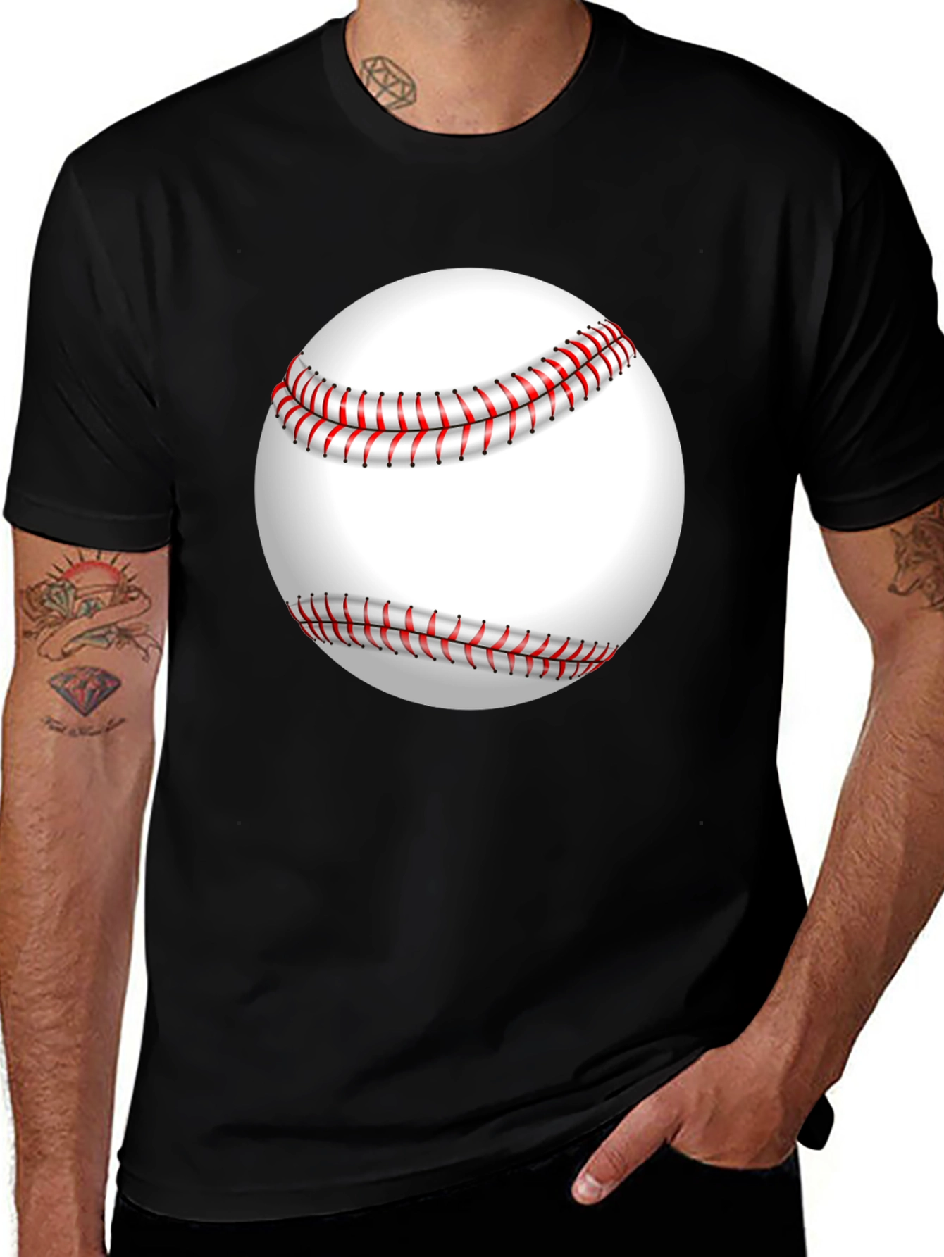 Baseball Graphic Black T-Shirt