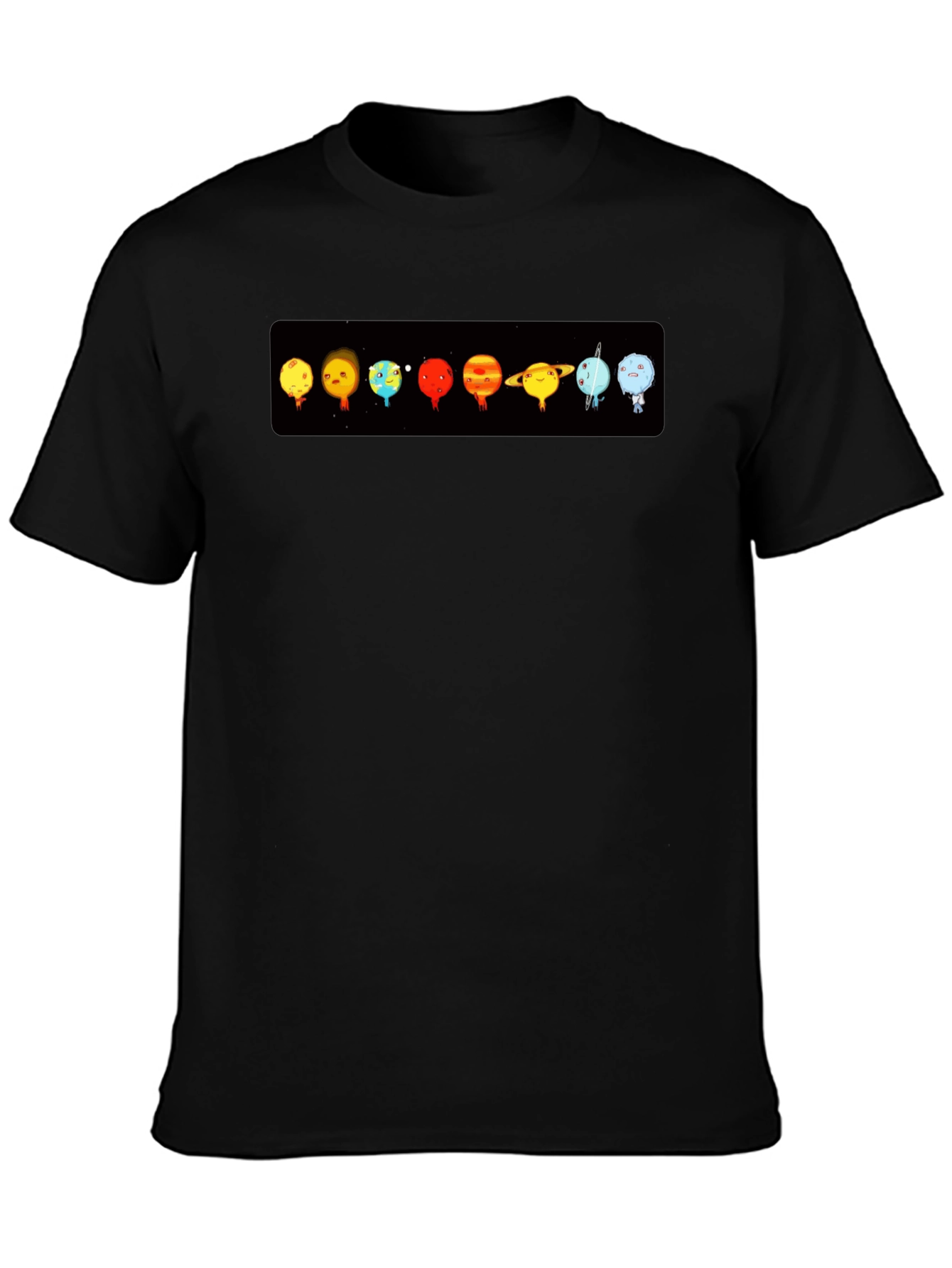 Planets Graphic Print Black T-Shirt