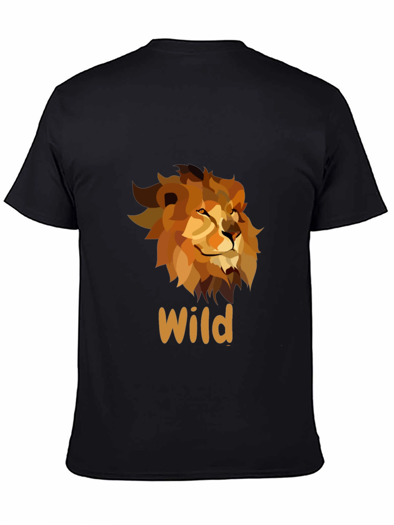 Wild Lion Graphic Print Black T-Shirt
