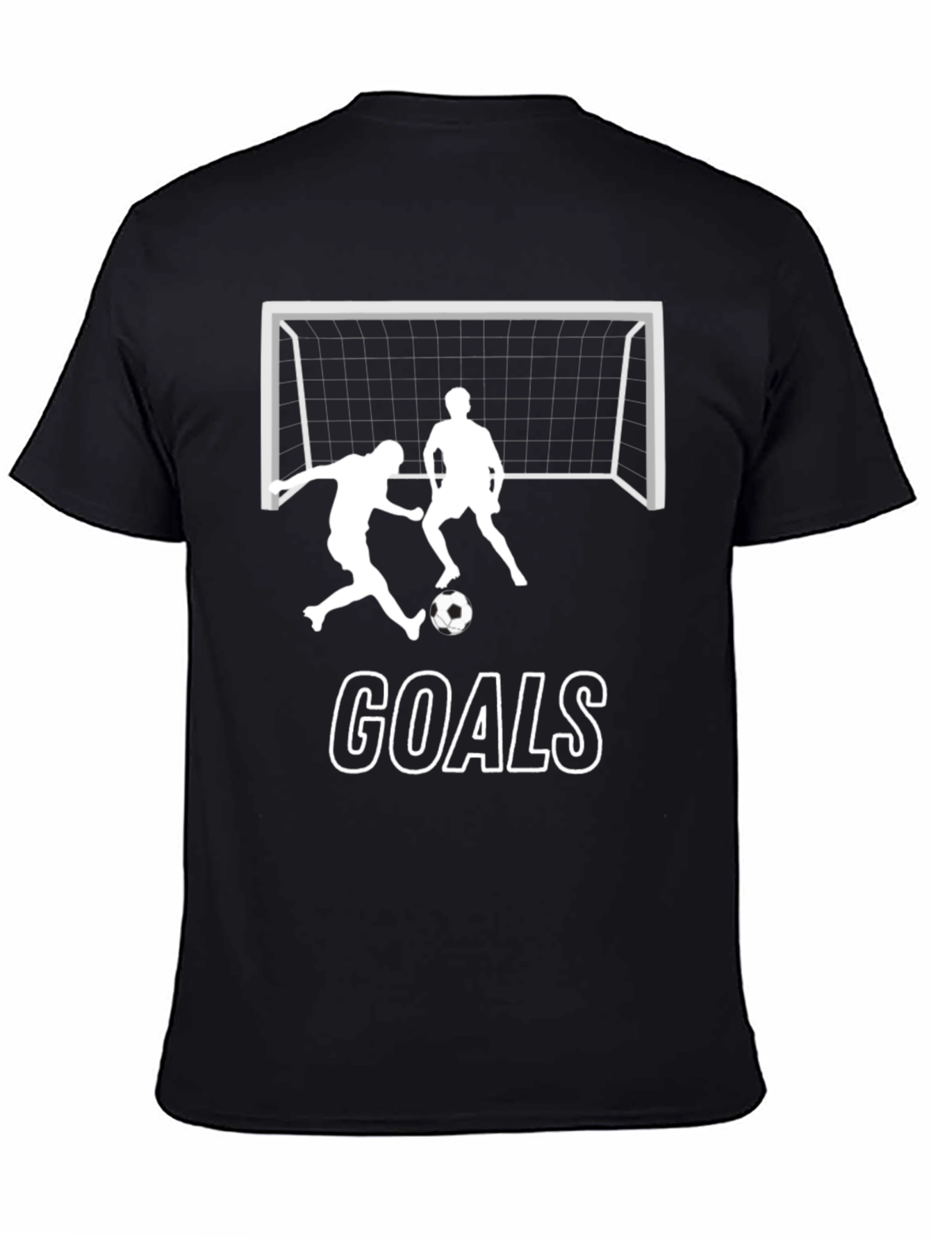 Soccer Goals Graphic Tee - Black Cotton T-Shirt