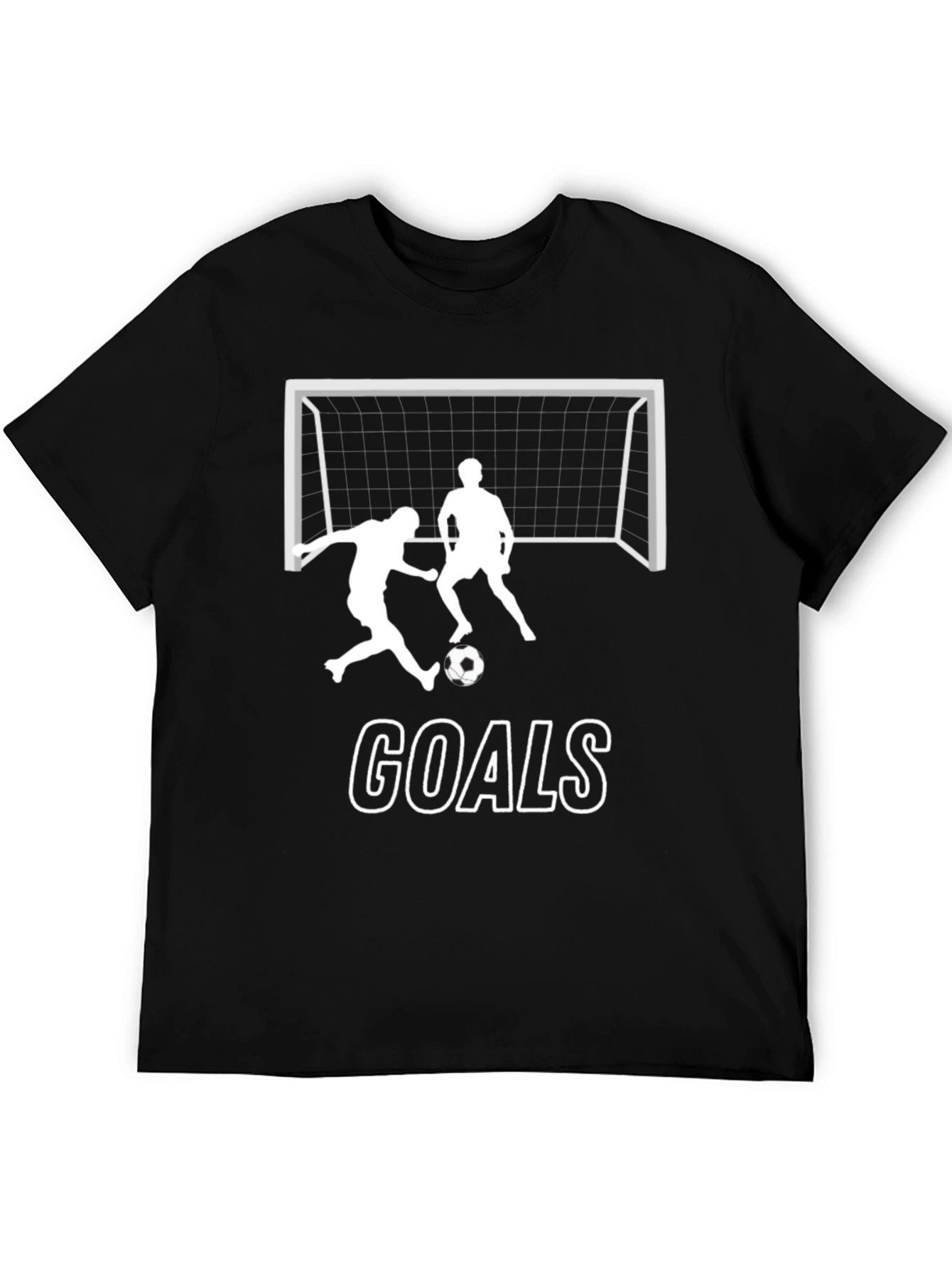Soccer Goals Graphic Tee - Black Cotton T-Shirt