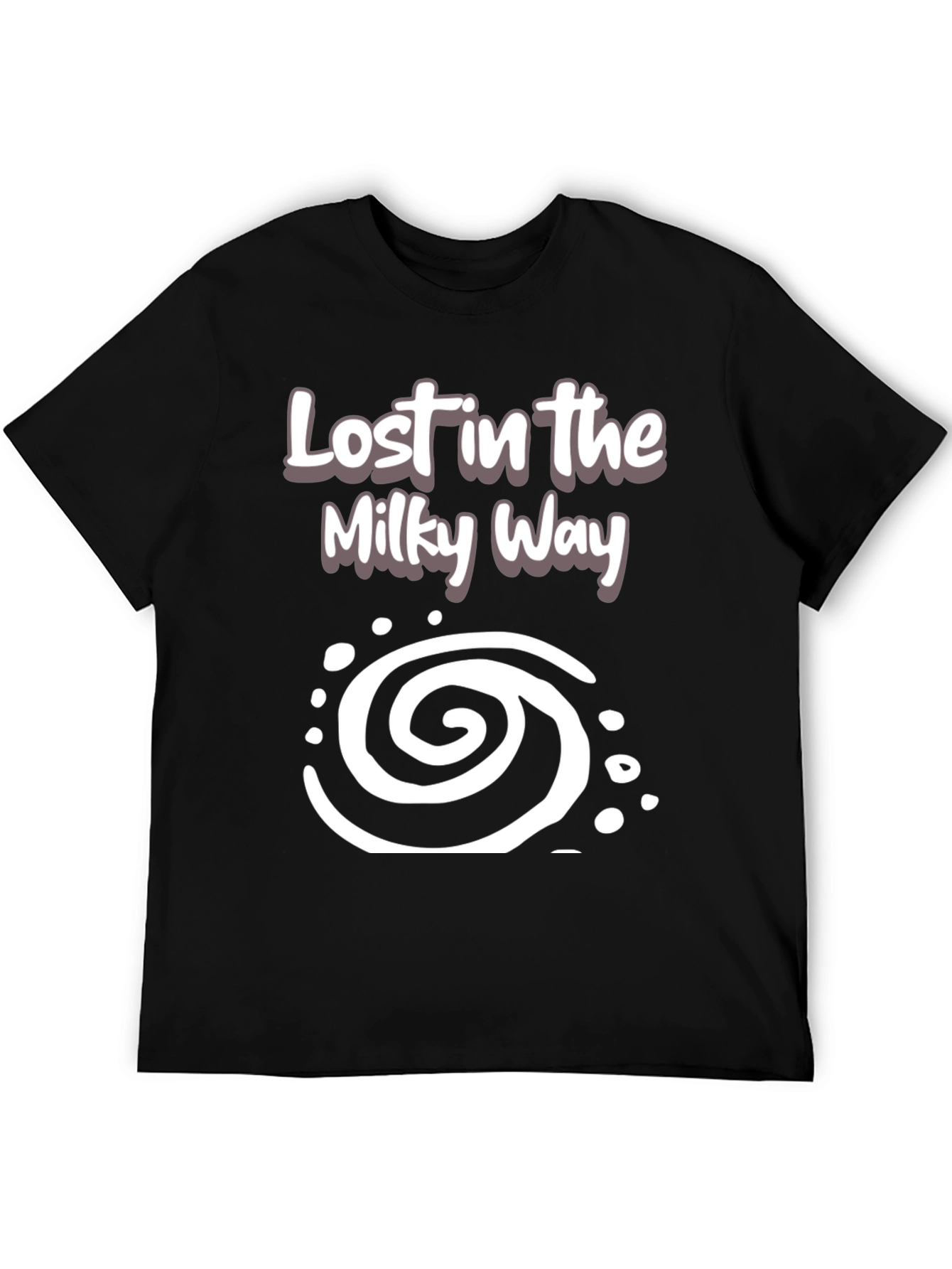 Lost in the Milky Way Black Graphic T-Shirt