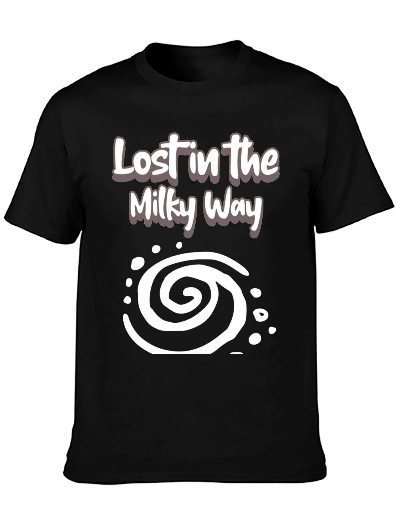 Lost in the Milky Way Black Graphic T-Shirt