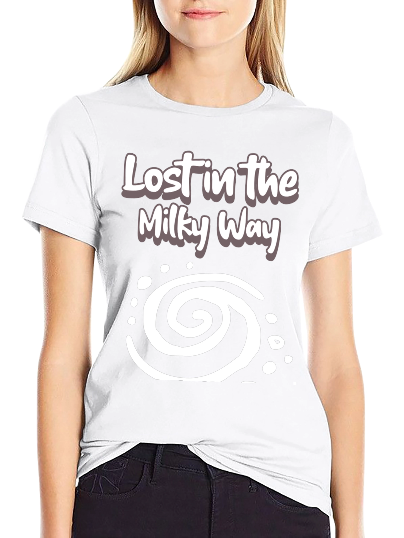 Lost in the Milky Way Black Graphic T-Shirt