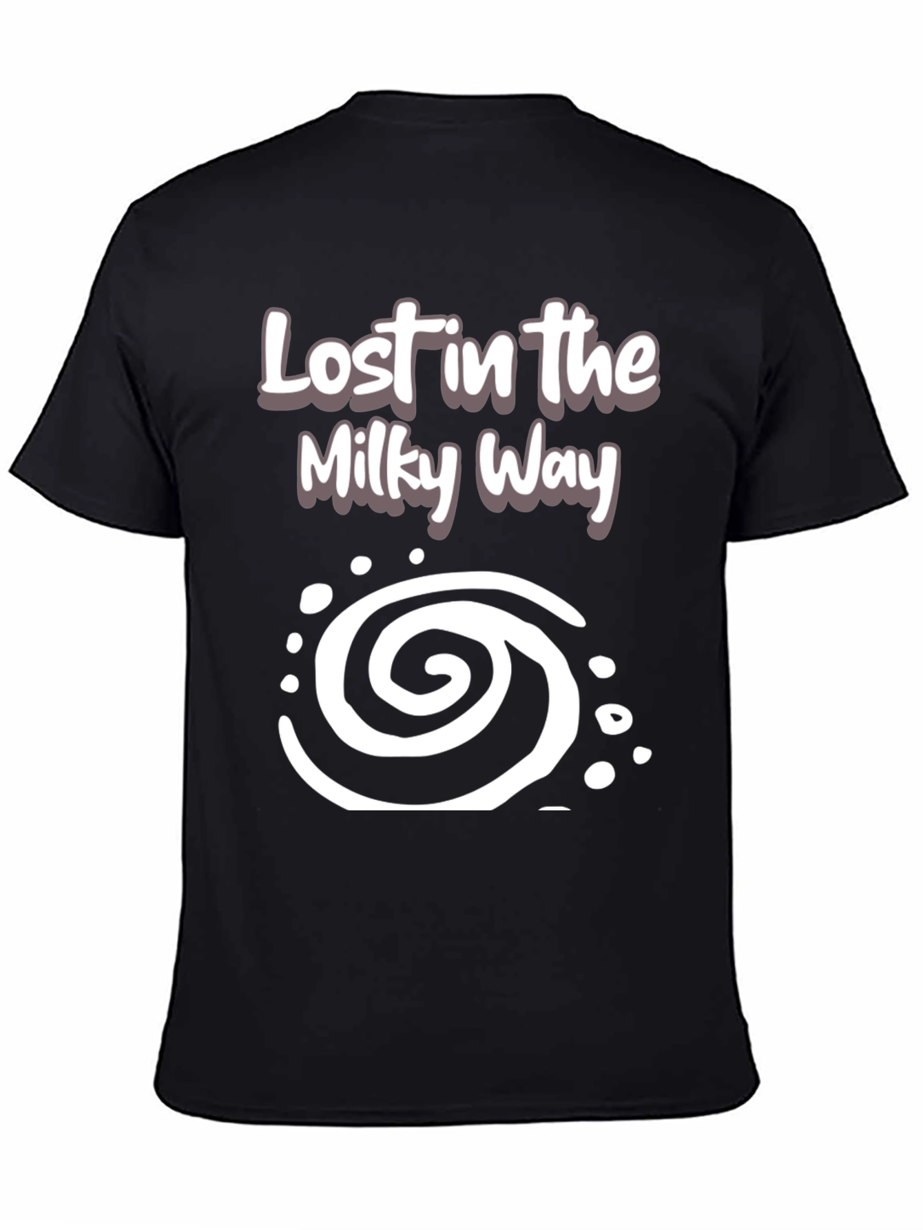 Lost in the Milky Way Black Graphic T-Shirt