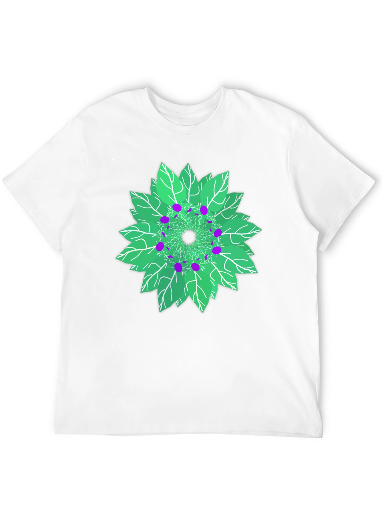 Nature Mandala Graphic T-Shirt - Unique Leaf Design