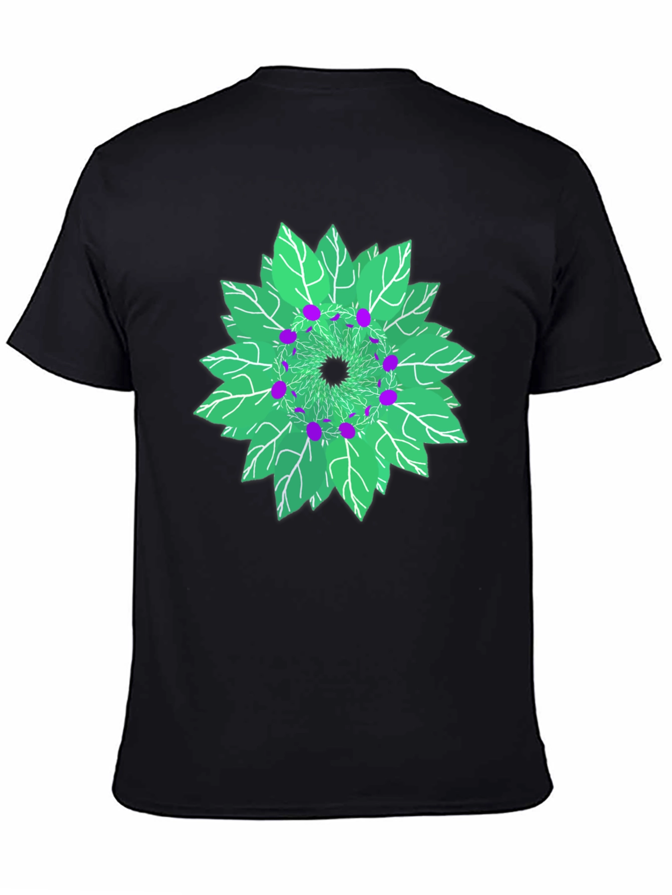 Nature Mandala Graphic T-Shirt - Unique Leaf Design
