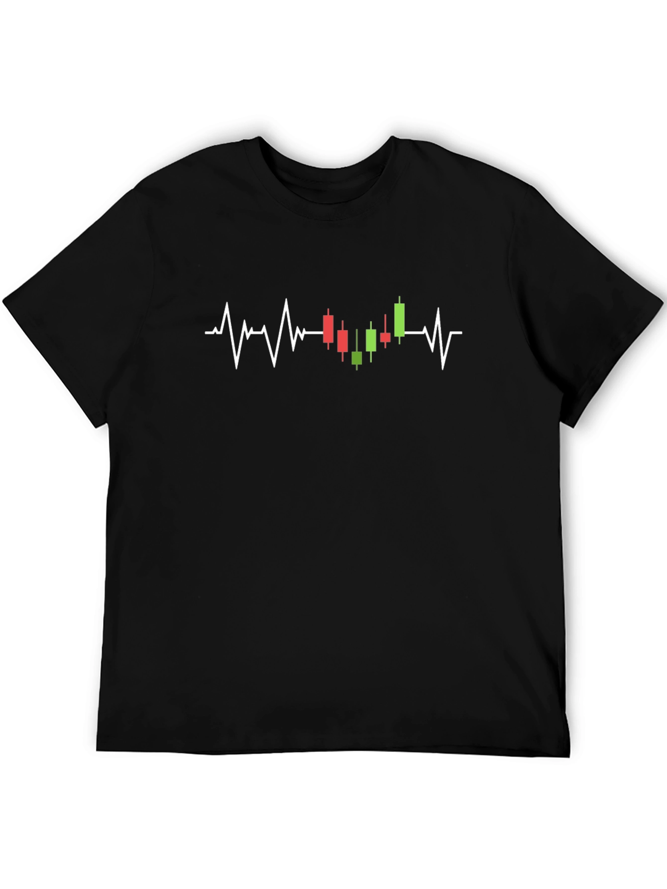 Stock Trader Heartbeat Black T-Shirt