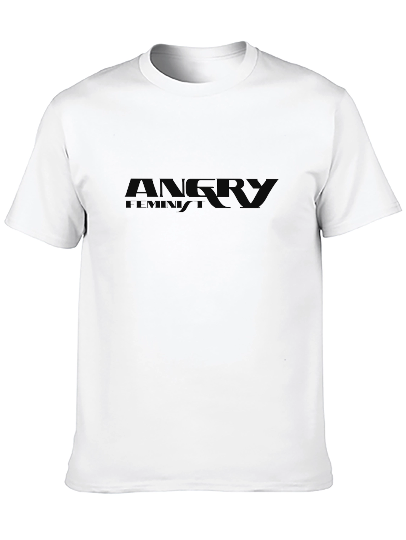 Angry Feminist T-Shirt - Black Cotton Blend