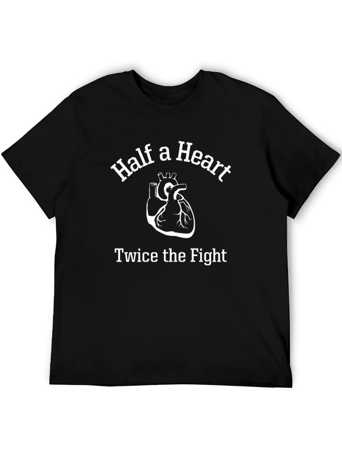 Half a Heart Twice the Fight Black Tee