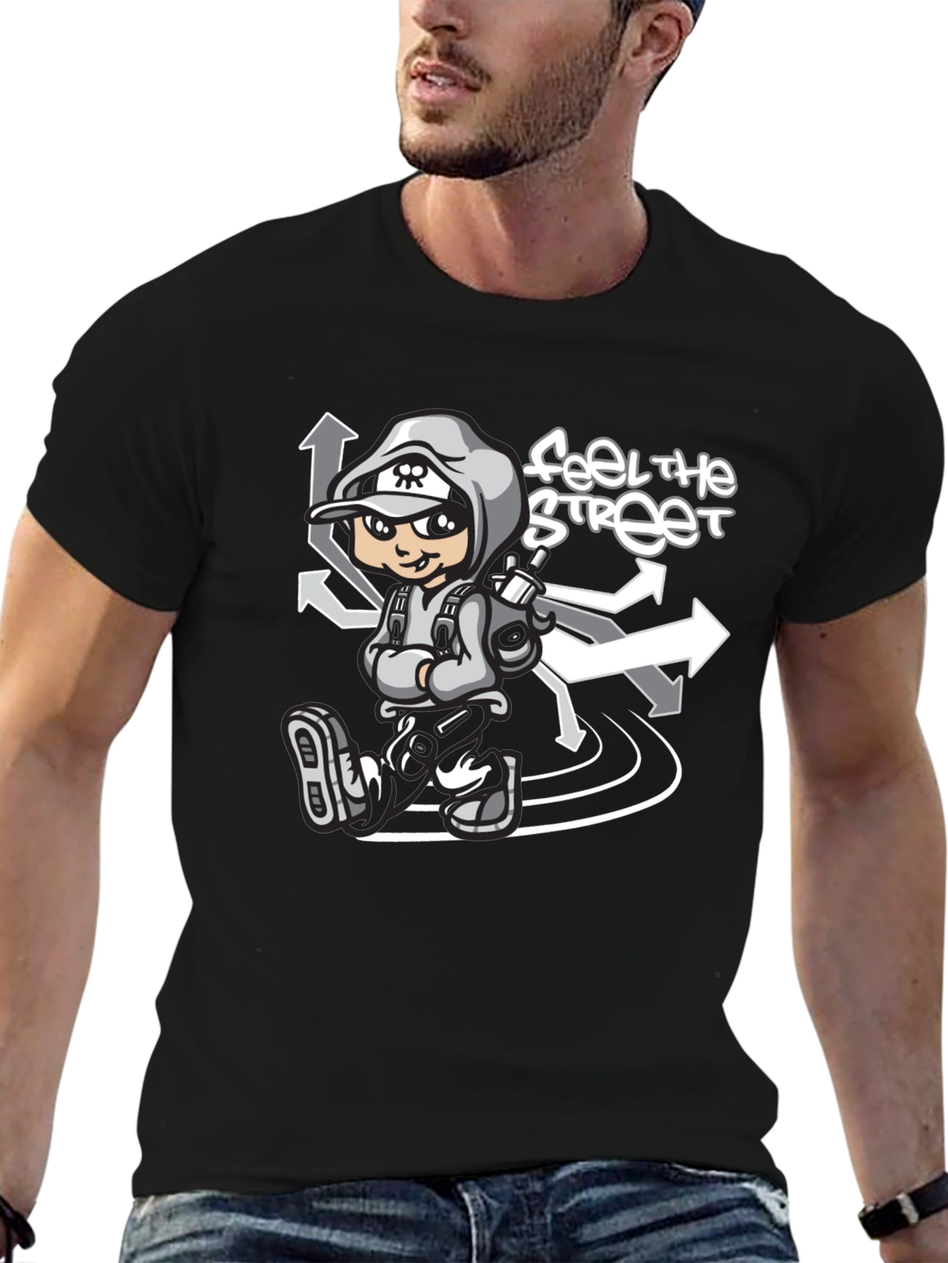 Feel the Street Graphic T-Shirt - Black