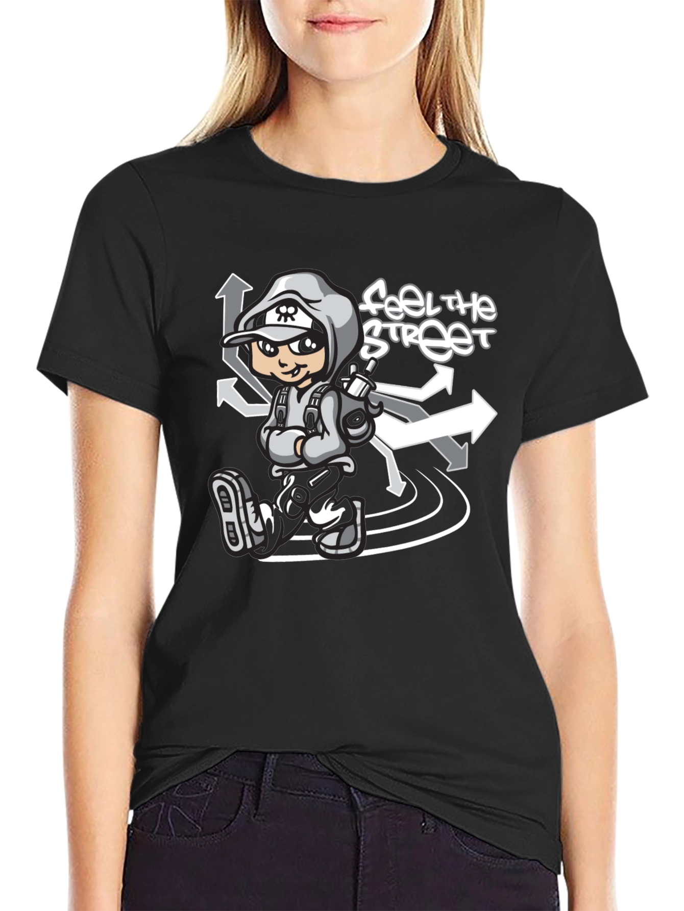 Feel the Street Graphic T-Shirt - Black