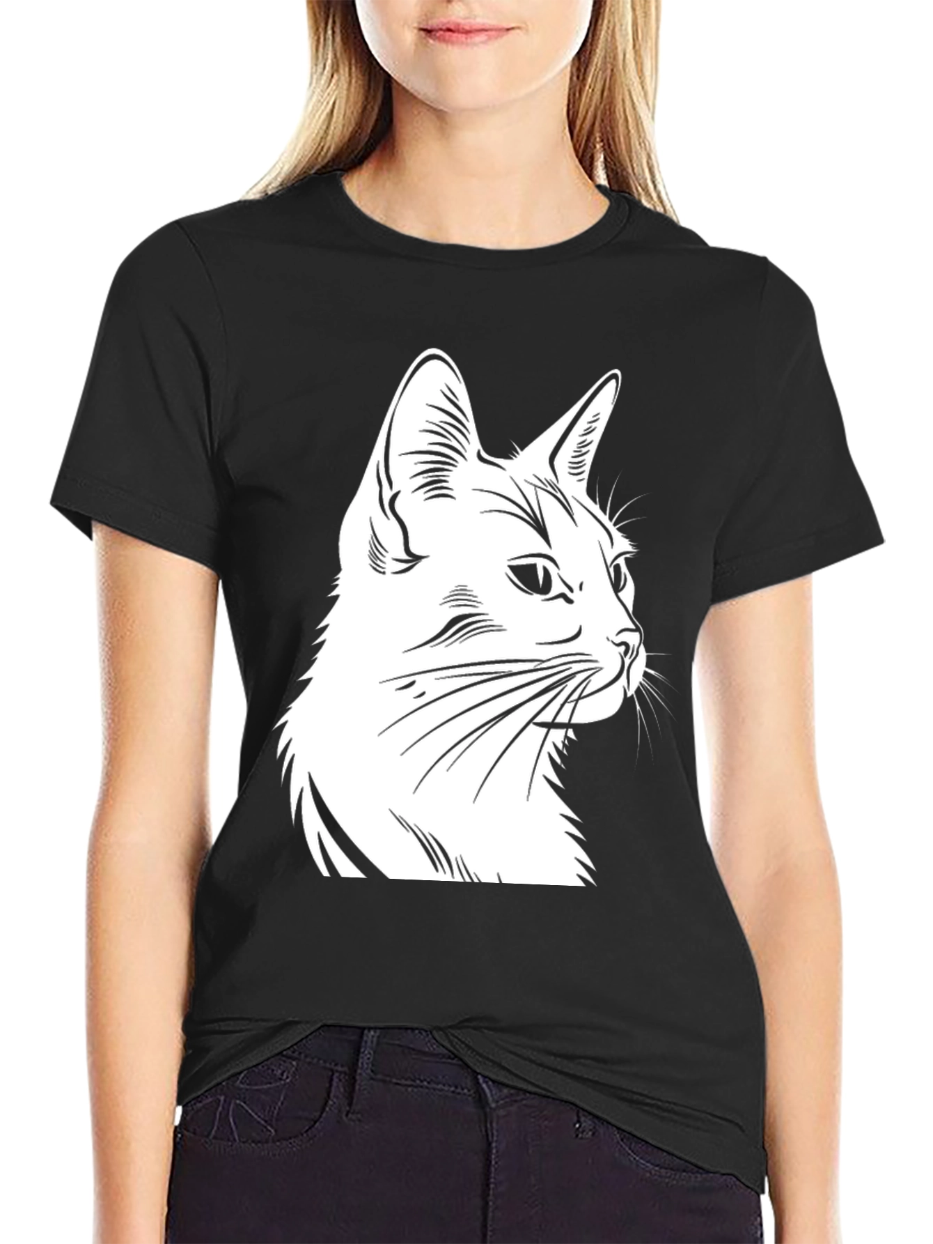 Black Cat Graphic Tee - Stylish Casual Wear