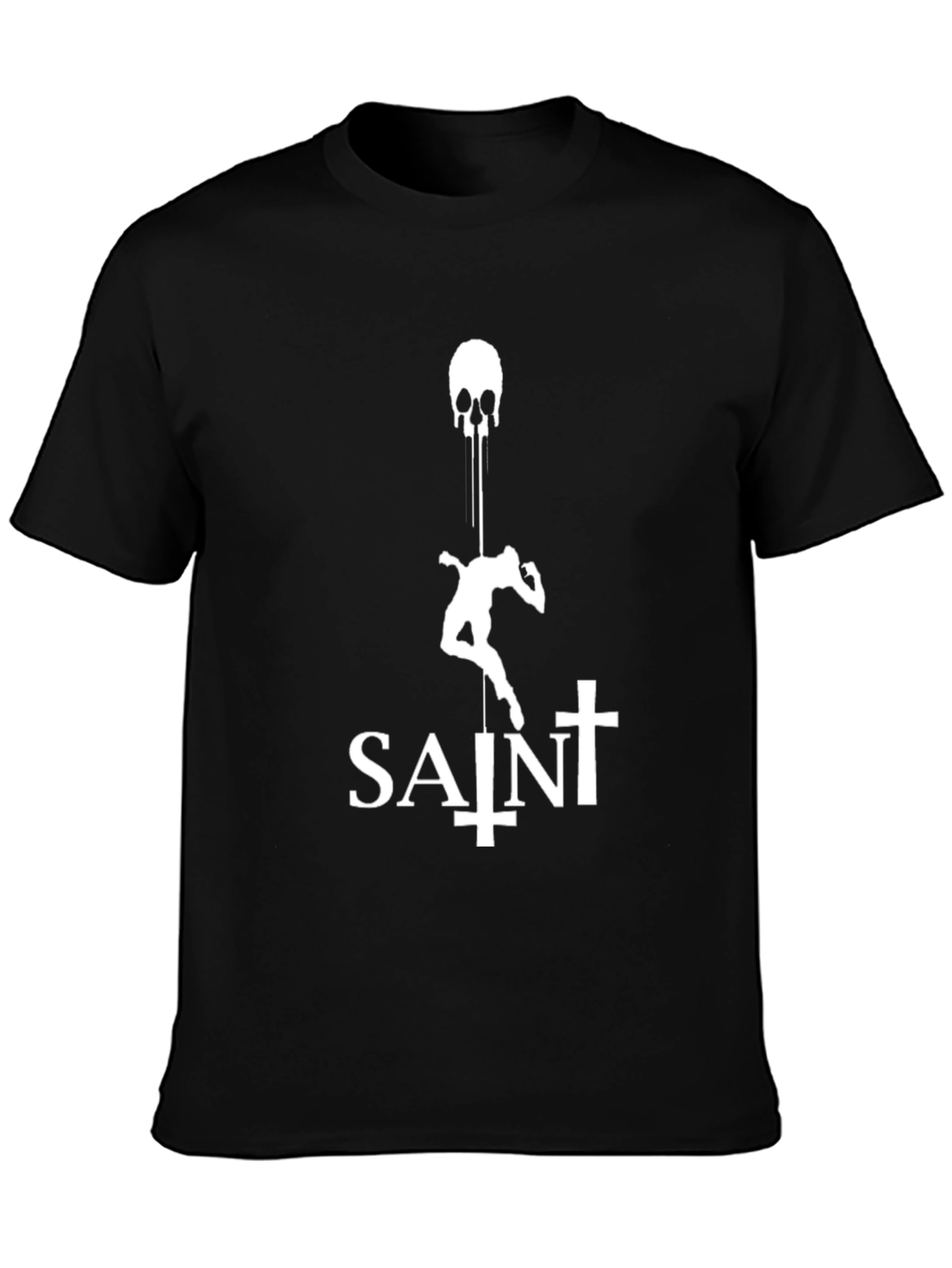 Saint Skull Drip Graphic Tee - Black