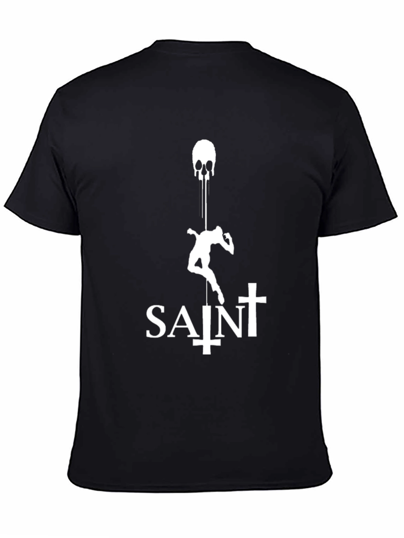 Saint Skull Drip Graphic Tee - Black