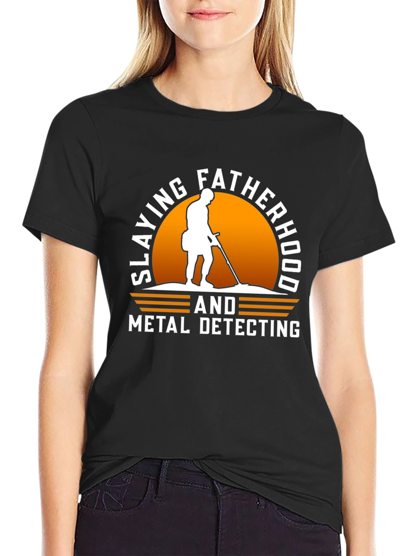 Slaying Fatherhood & Metal Detecting Black T-Shirt