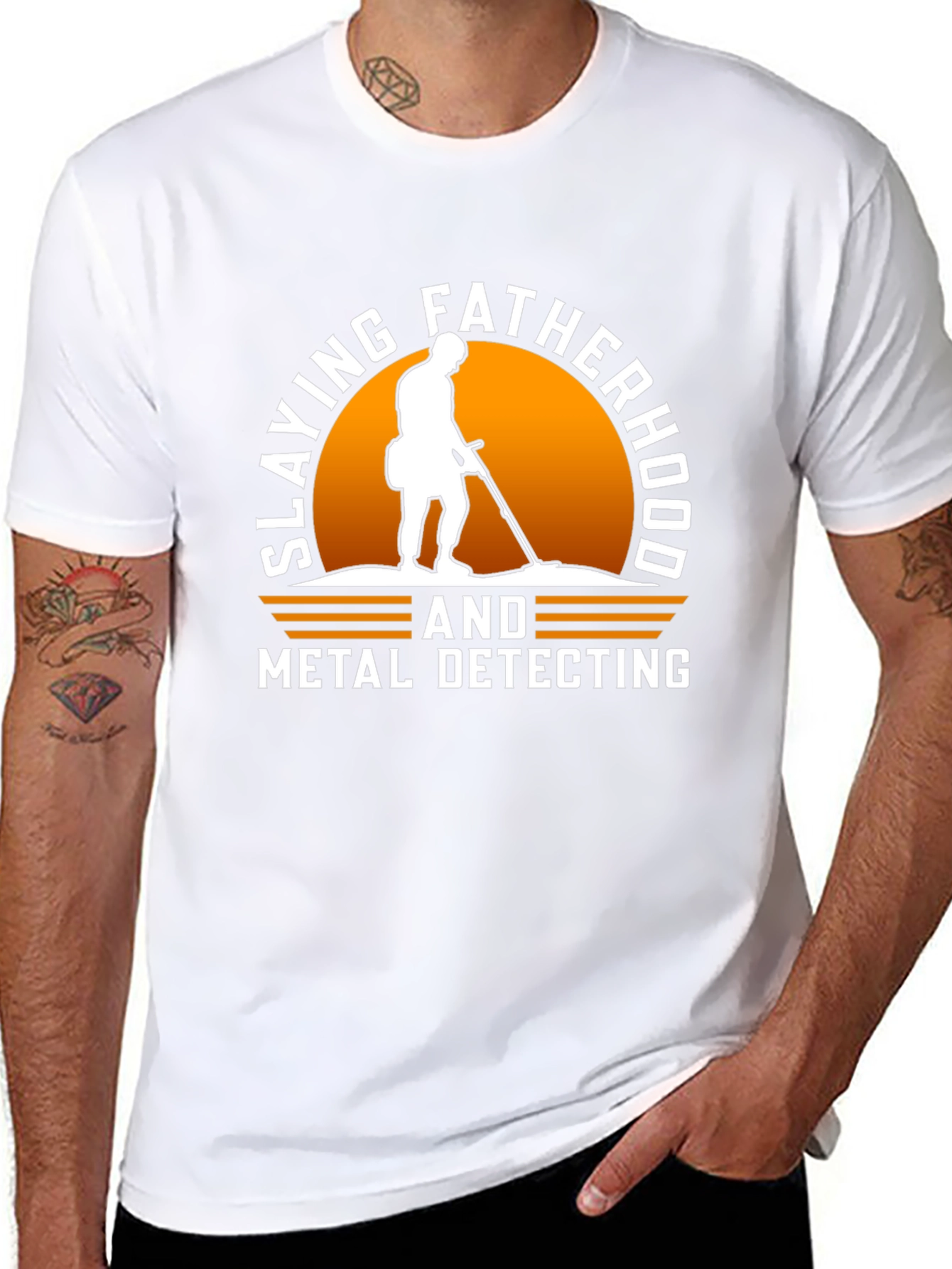 Slaying Fatherhood & Metal Detecting Black T-Shirt