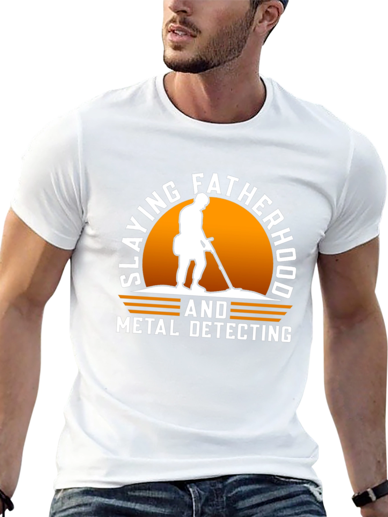 Slaying Fatherhood & Metal Detecting Black T-Shirt