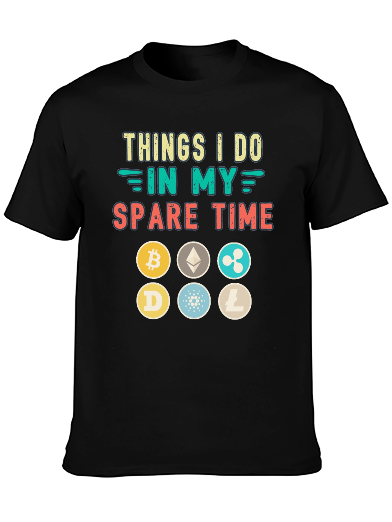 Crypto Spare Time T-Shirt - Bitcoin Ethereum Dogecoin