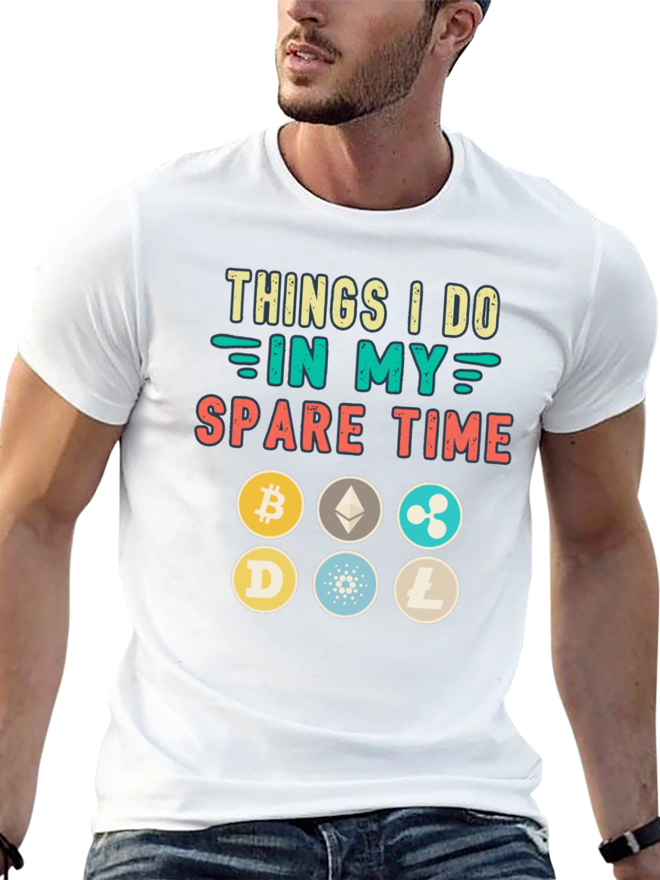 Crypto Spare Time T-Shirt - Bitcoin Ethereum Dogecoin