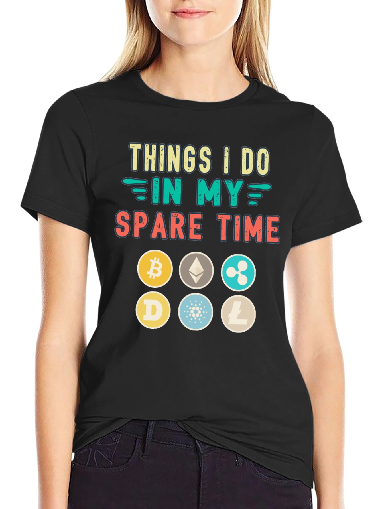 Crypto Spare Time T-Shirt - Bitcoin Ethereum Dogecoin