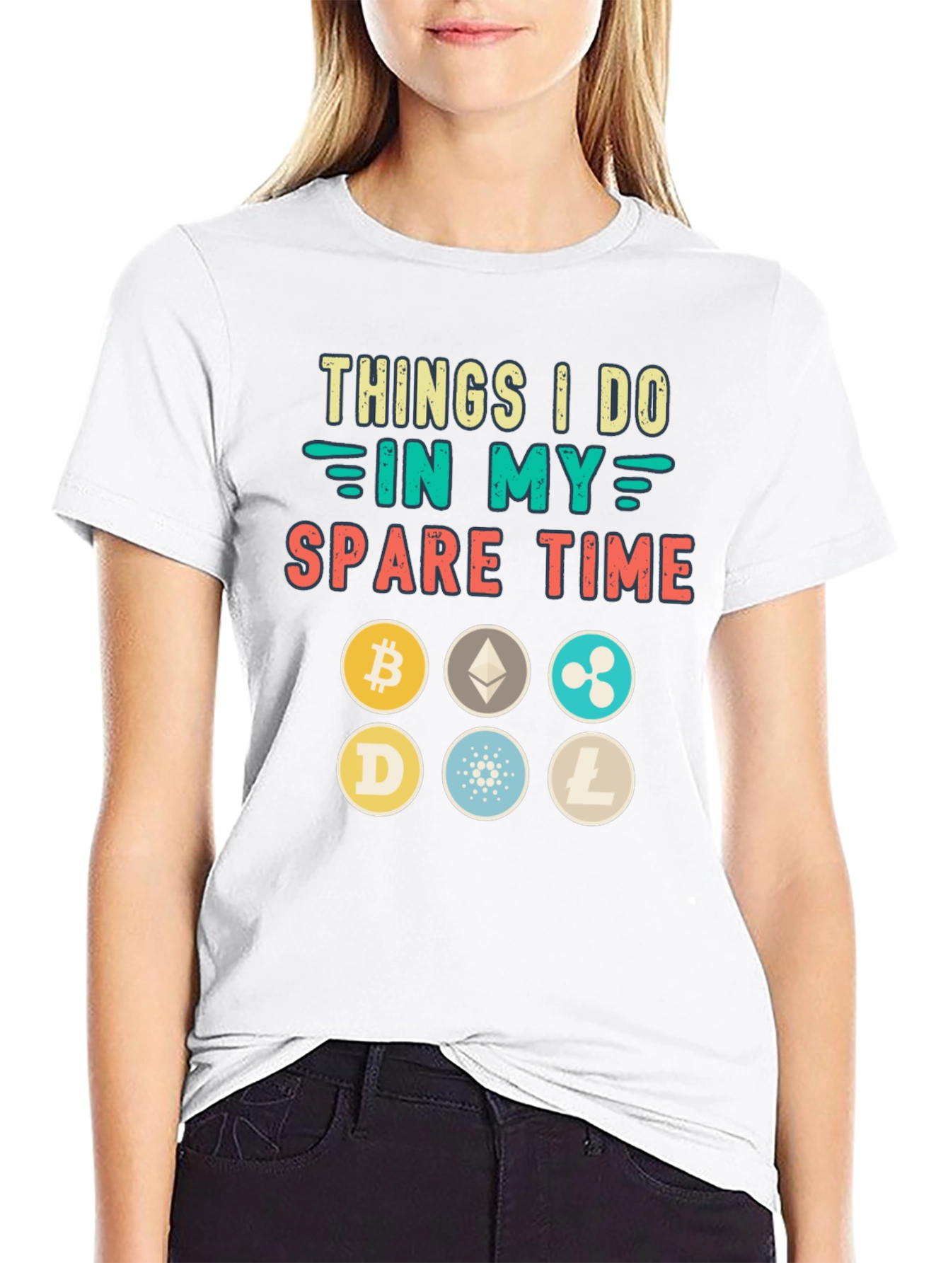 Crypto Spare Time T-Shirt - Bitcoin Ethereum Dogecoin