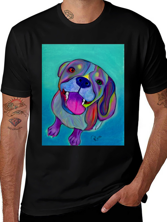 Colorful Dog Art T-Shirt - Unique Pet Lover Tee