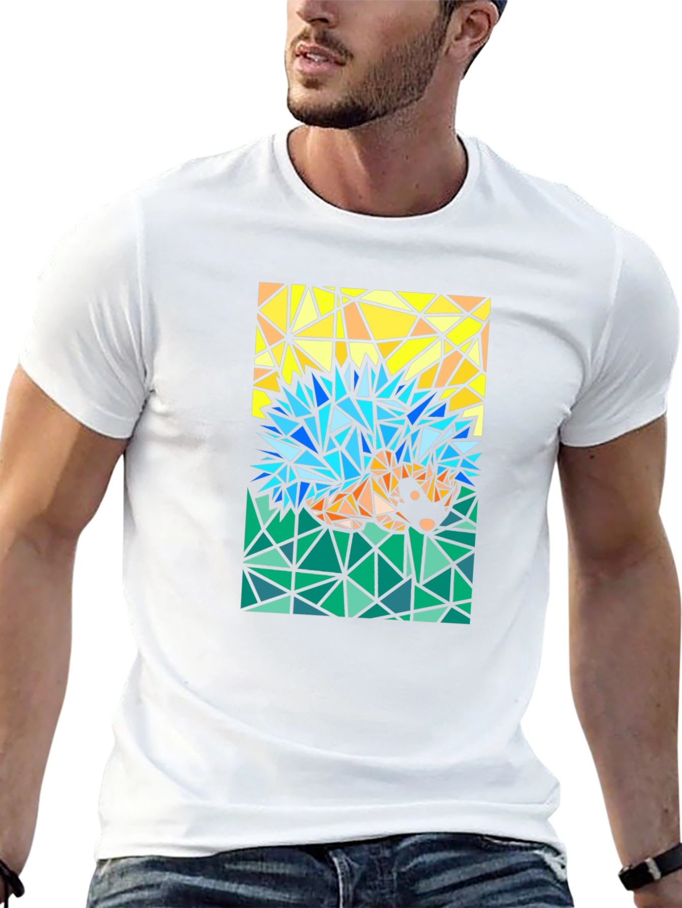 Abstract Hedgehog T-Shirt - Geometric Style