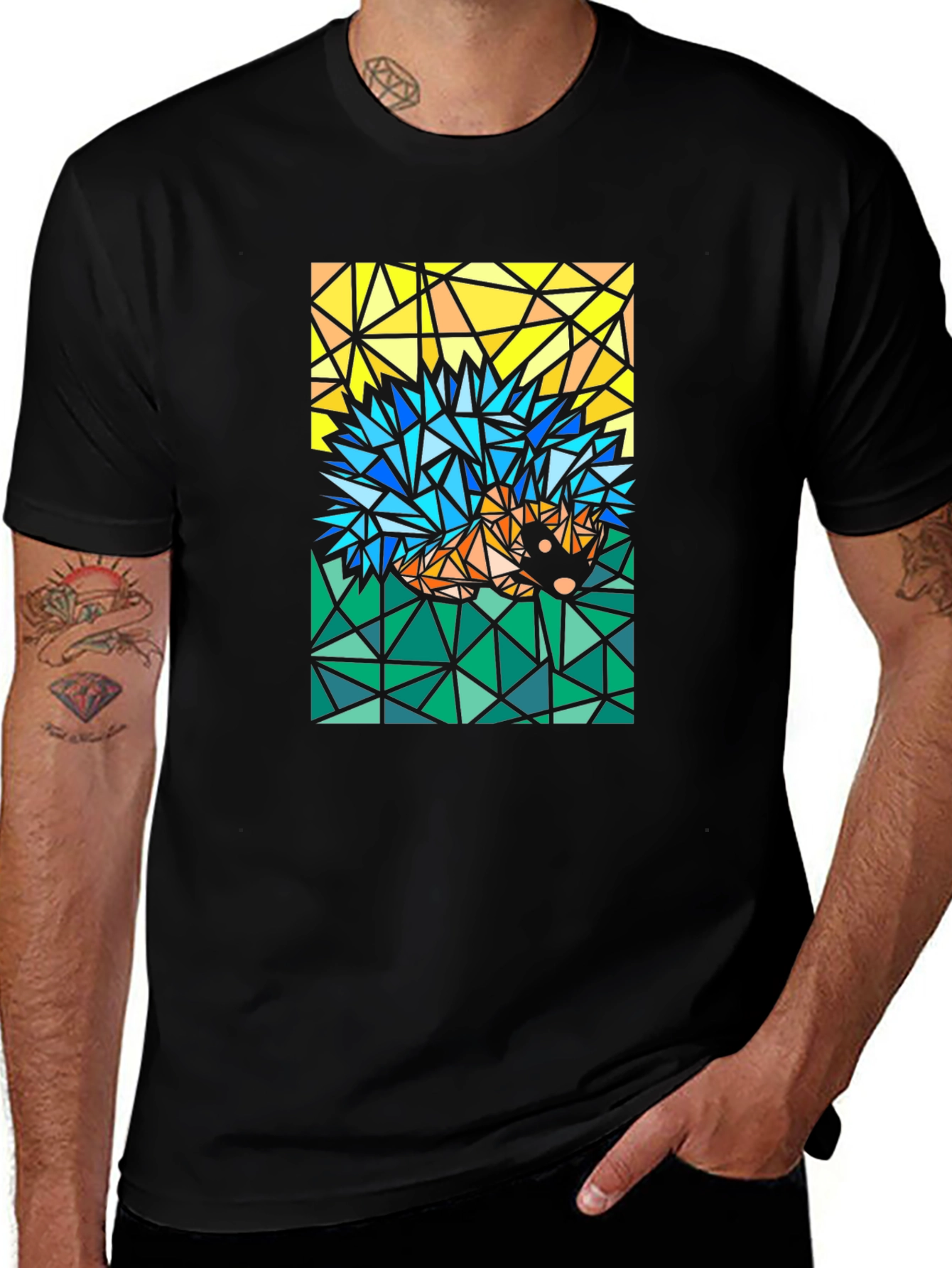 Abstract Hedgehog T-Shirt - Geometric Style