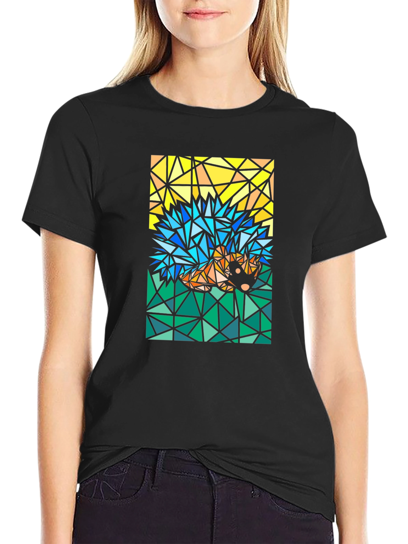 Abstract Hedgehog T-Shirt - Geometric Style